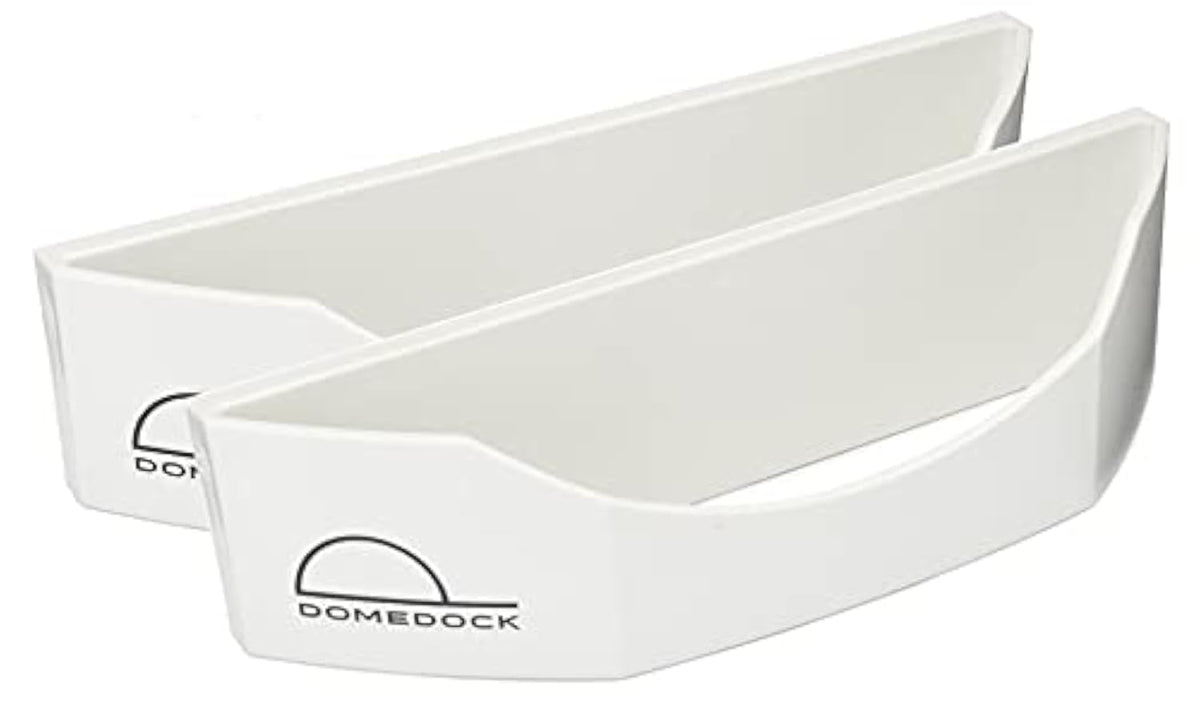 Dome Dock wall-mounted hat rack in white, two-pack, ideal for quick organization