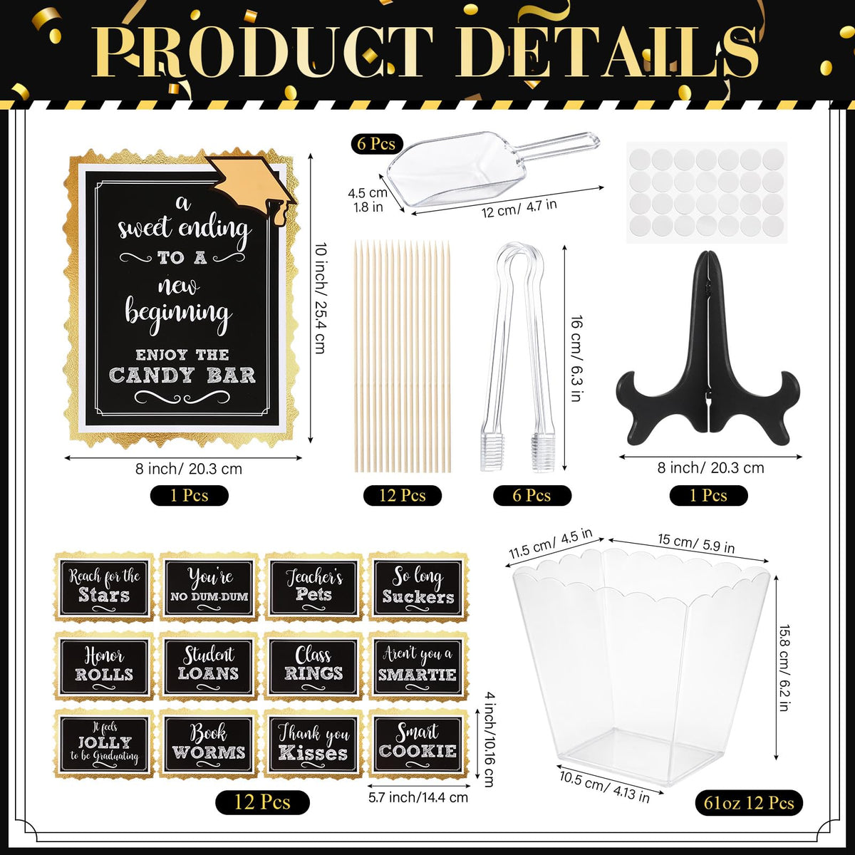 Domensi large graduation sign and stand creating a centerpiece for a memorable buffet
