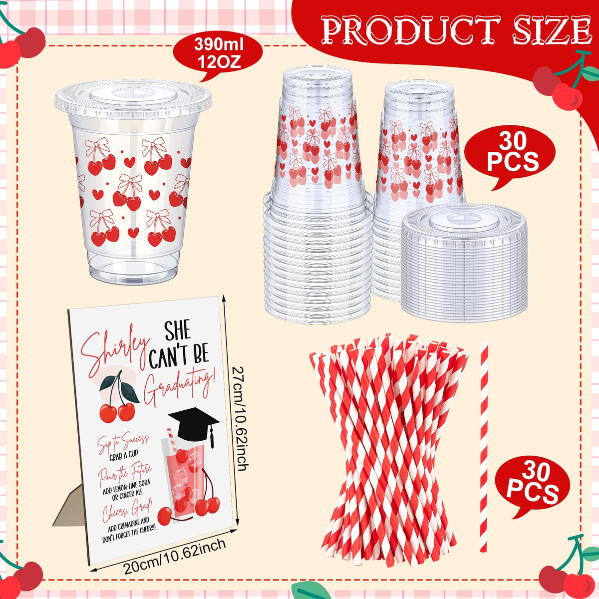 Domensi pink cups stacked neatly for space-saving party setup