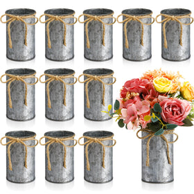 Domensi rustic vase twine bow close-up for charming centerpieces