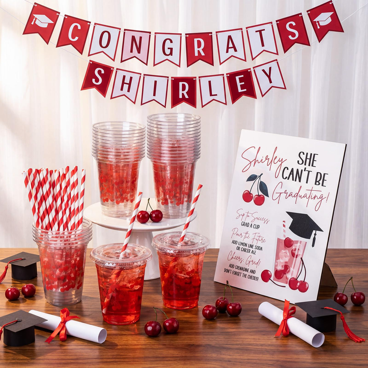 Domensi coordinated party kit image showing cups and straws together