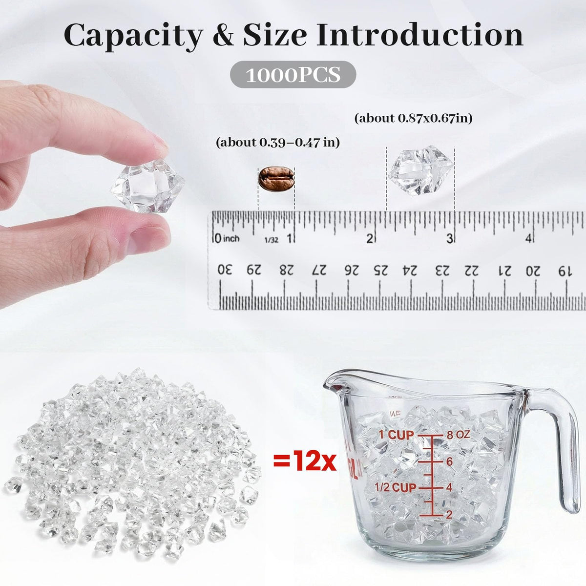 DomeStar vase stabilizer ice rocks securely hold long-stemmed flowers in tall arrangements.
