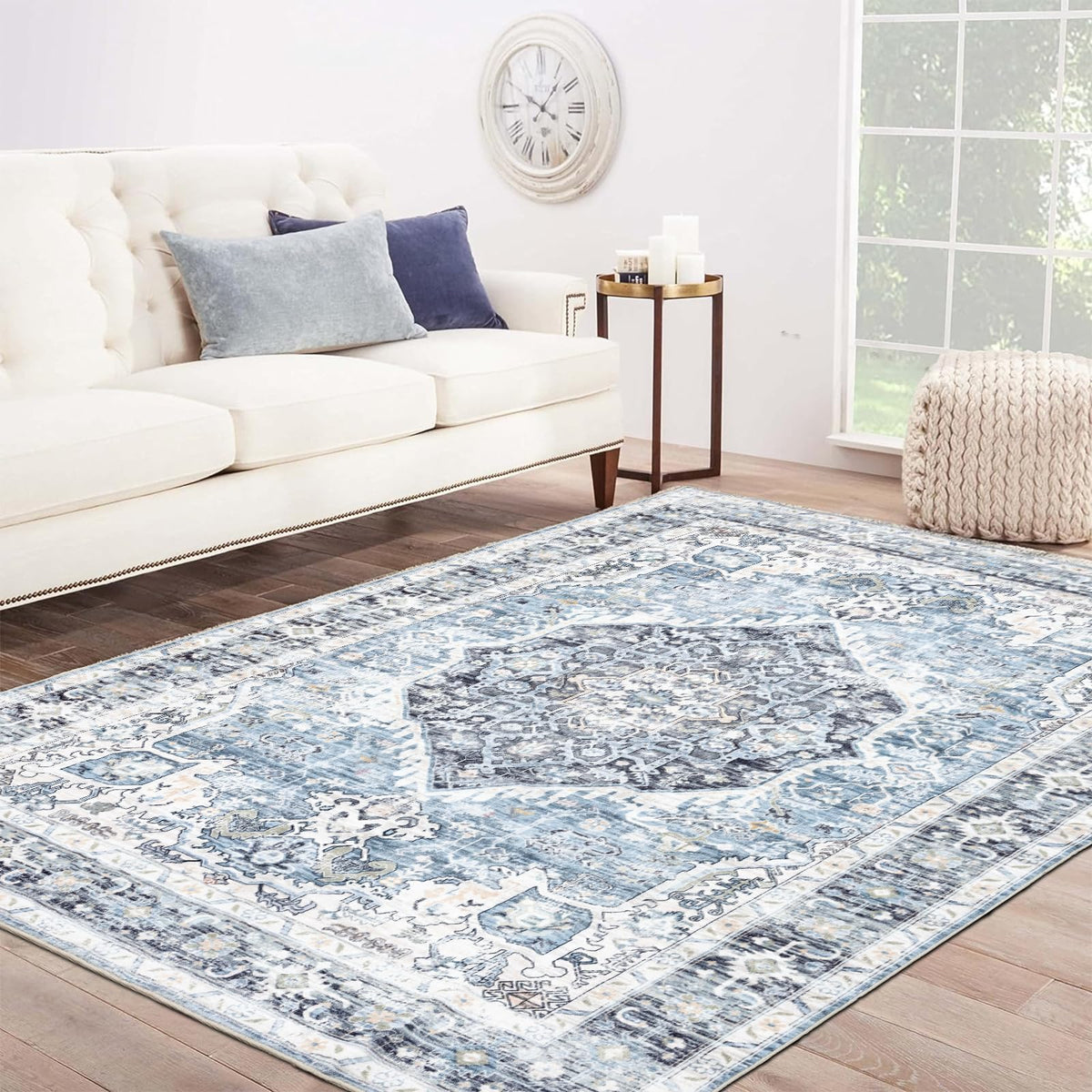 Domitapis area rug 8x10 with boho print adds warmth to living spaces.