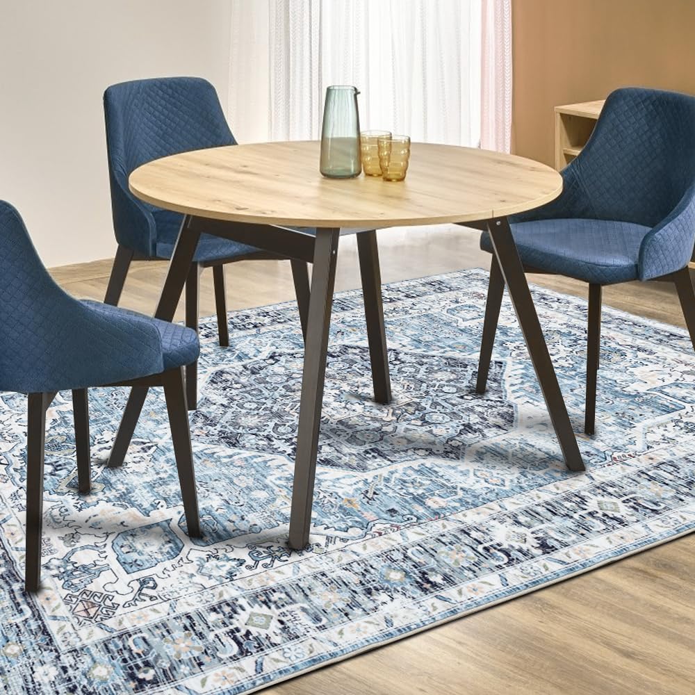 Domitapis kid-friendly rug resists wear for busy homes.