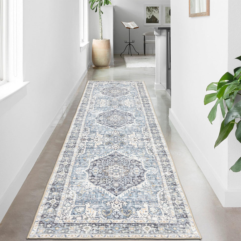 Domitapis runner rug with soft texture adds warmth to entryways