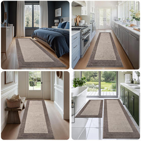 DOMUSTEX high-traffic kitchen-hallway rug in a busy home setting