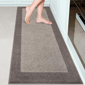 DOMUSTEX machine-washable kitchen rug in roll packing for easy shipping and storage