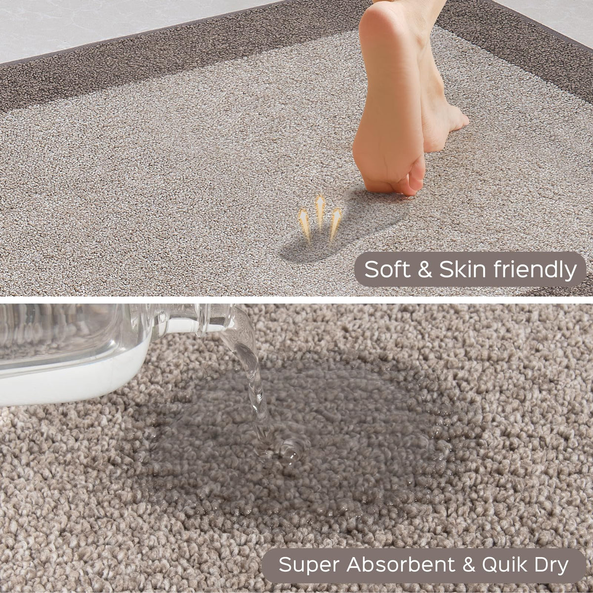 DOMUSTEX non-slip back kitchen mat offering stable footing on floors