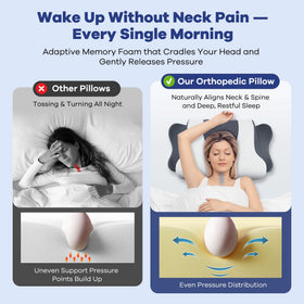 DONAMA neck pillow side view highlights dual-height bolsters for customizable comfort.