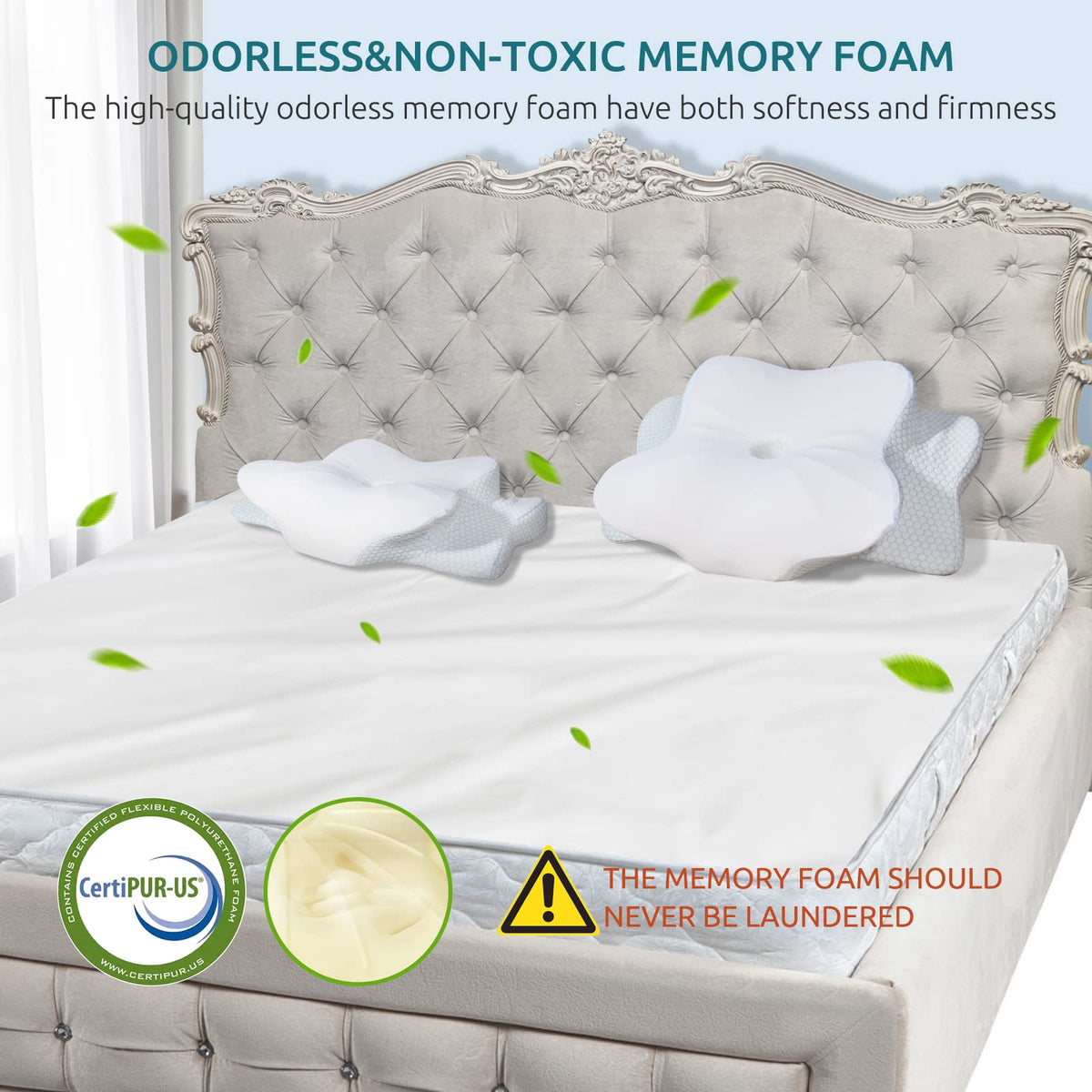 Donama cervical pillow armrest grooves enable under-arm comfort