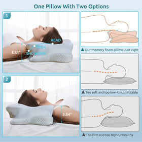 Donama cervical pillow memory foam core offers gentle, responsive comfort
