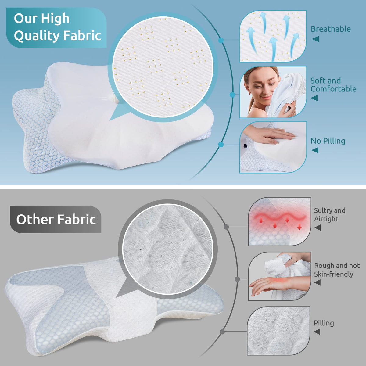 Donama cervical pillow removable pillowcase keeps you cool all night