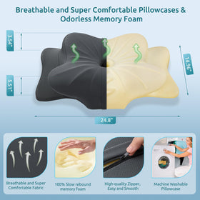 DONAMA cervical pillow two heights design showcases adjustable support for different sleeping postures.
