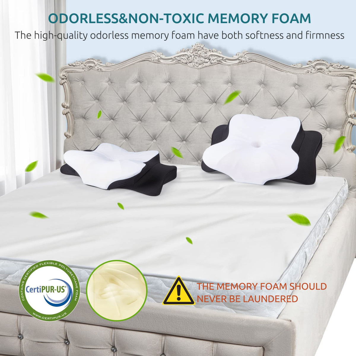 Person resting with DONAMA pillow demonstrates ergonomic support and relaxed posture.