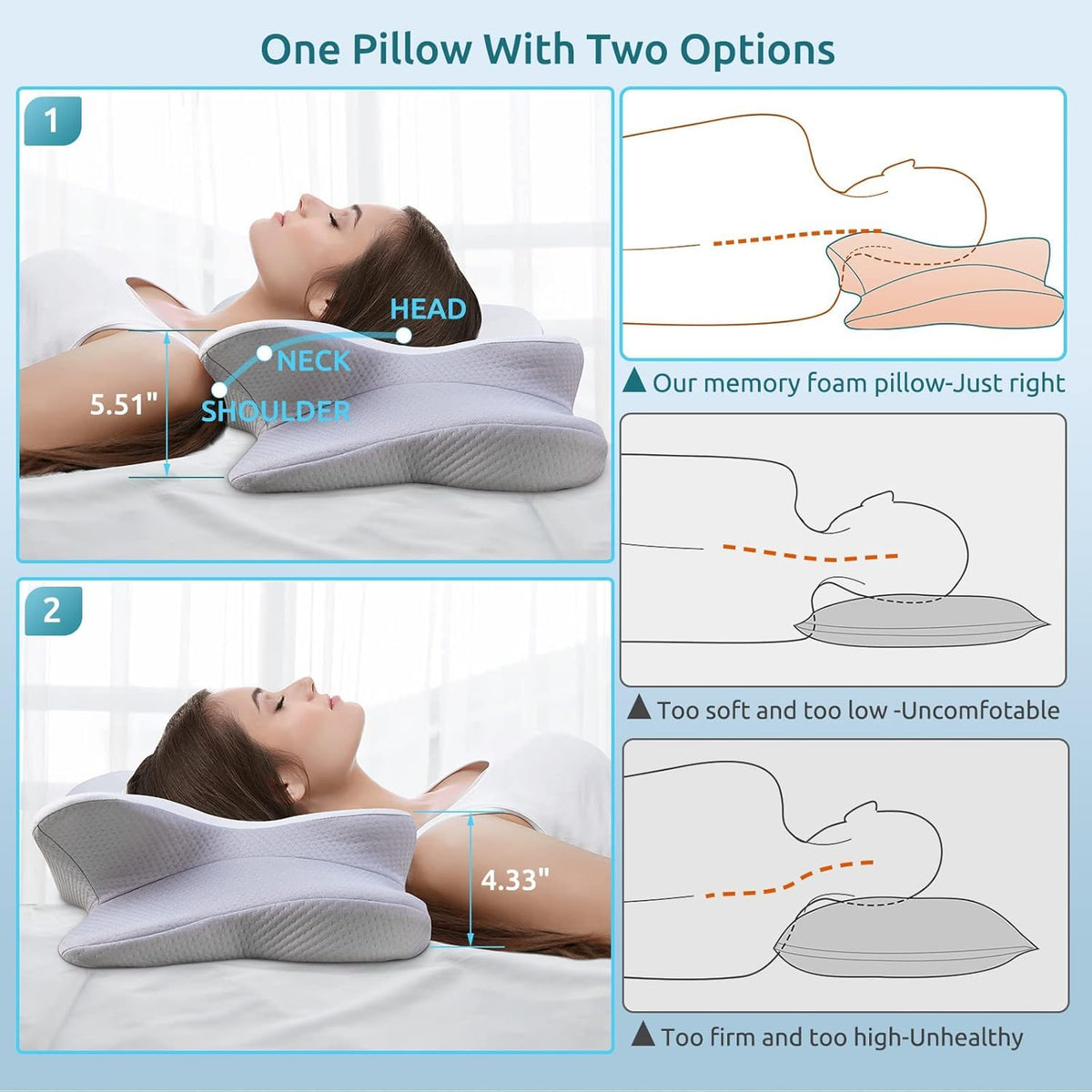 DONAMA removable pillowcase with breathable fabric keeps you cool all night