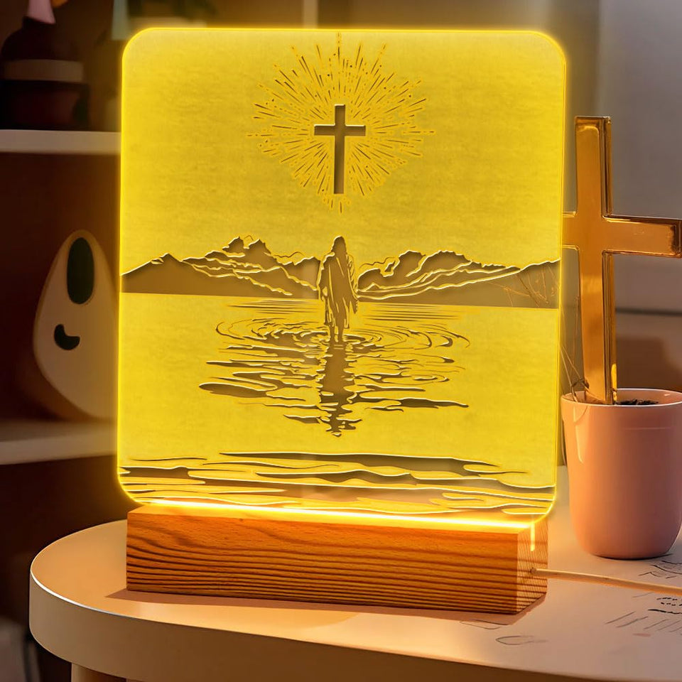 Donawings LED night light with Jesus and cross glow for a warm, faith-filled home.