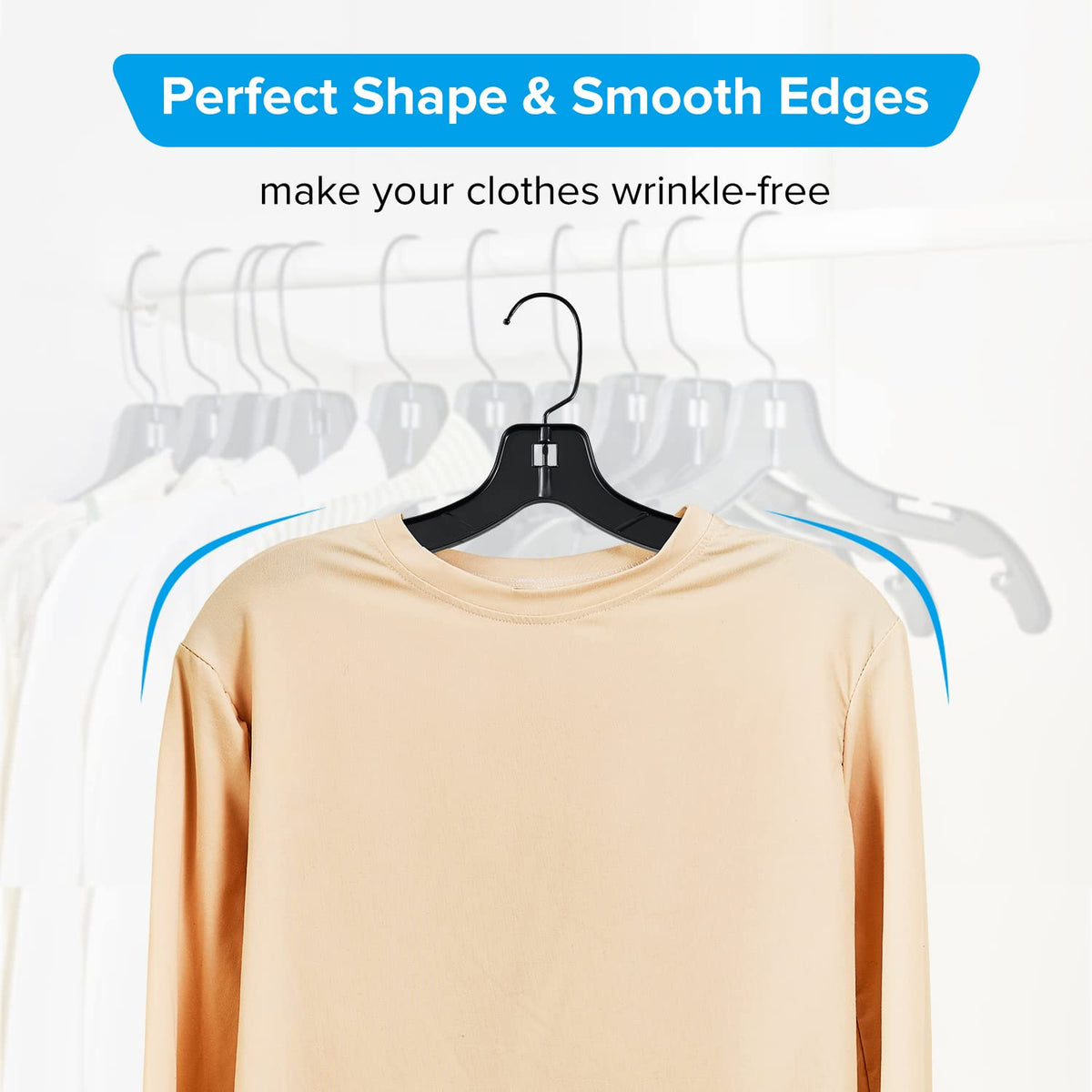 Donext hanger with grooves keeps straps in place and prevents slipping.