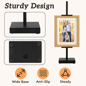 Donghome 18in black steel tabletop easel adjustment, rotate screw for vertical or horizontal orientation.