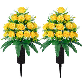 DONODA artificial cemetery flowers bouquet of roses for dignified graves.