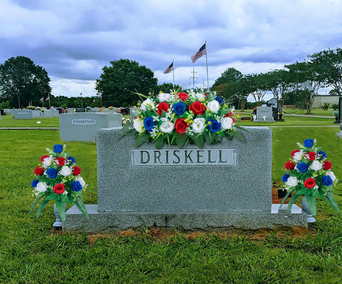 DONODA memorial-grade tombstone saddle suited for Memorial Day, Easter, and Christmas.