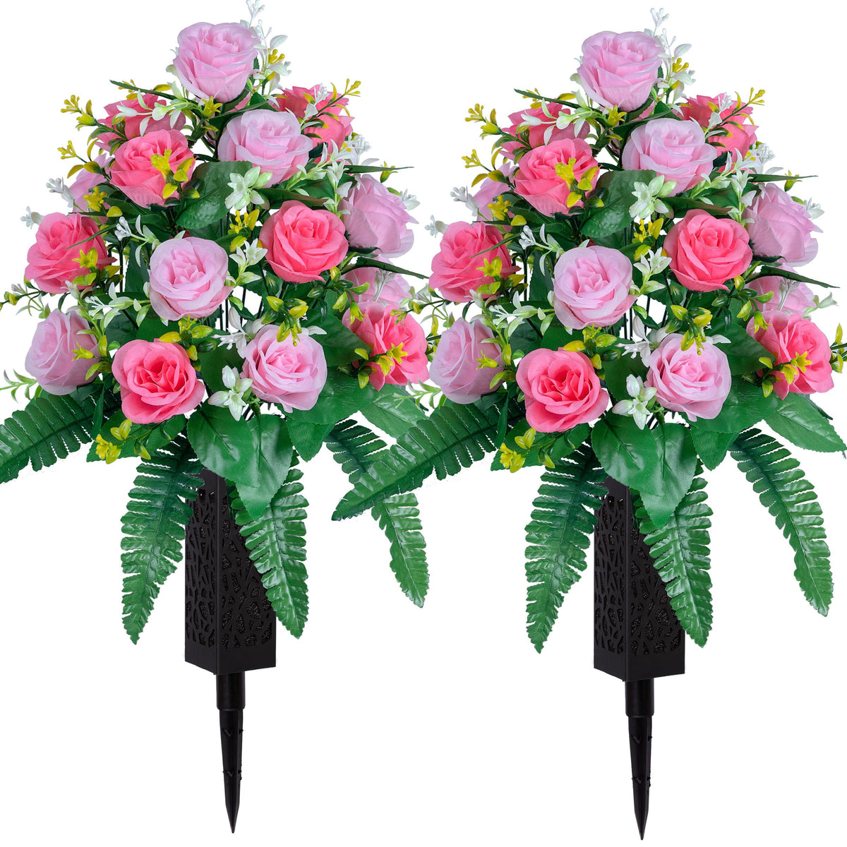 DONODA rose bouquet pink 18 heads, ideal for enduring cemetery display.