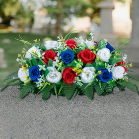 DONODA vibrant silk flowers brighten a loved one's resting place with lifelike detail.