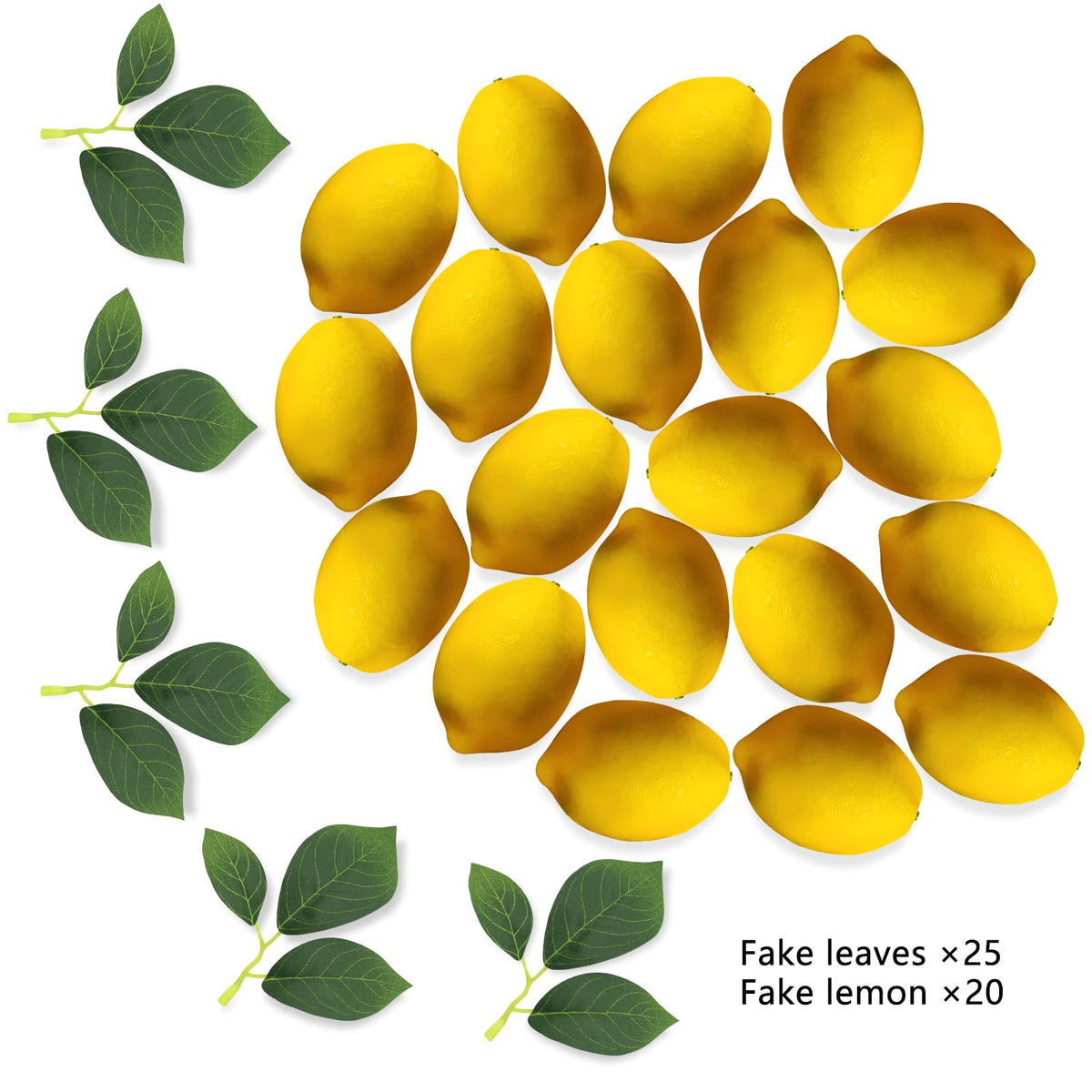 Donotgo 25 fake lemon leaves enhance realistic greenery in any arrangement.