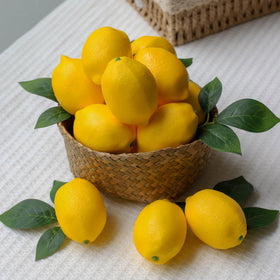 Donotgo durable faux lemons for long-term home decoration.