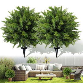 DOPGIB artificial cedar topiary ball on front porch view for welcoming outdoor decor