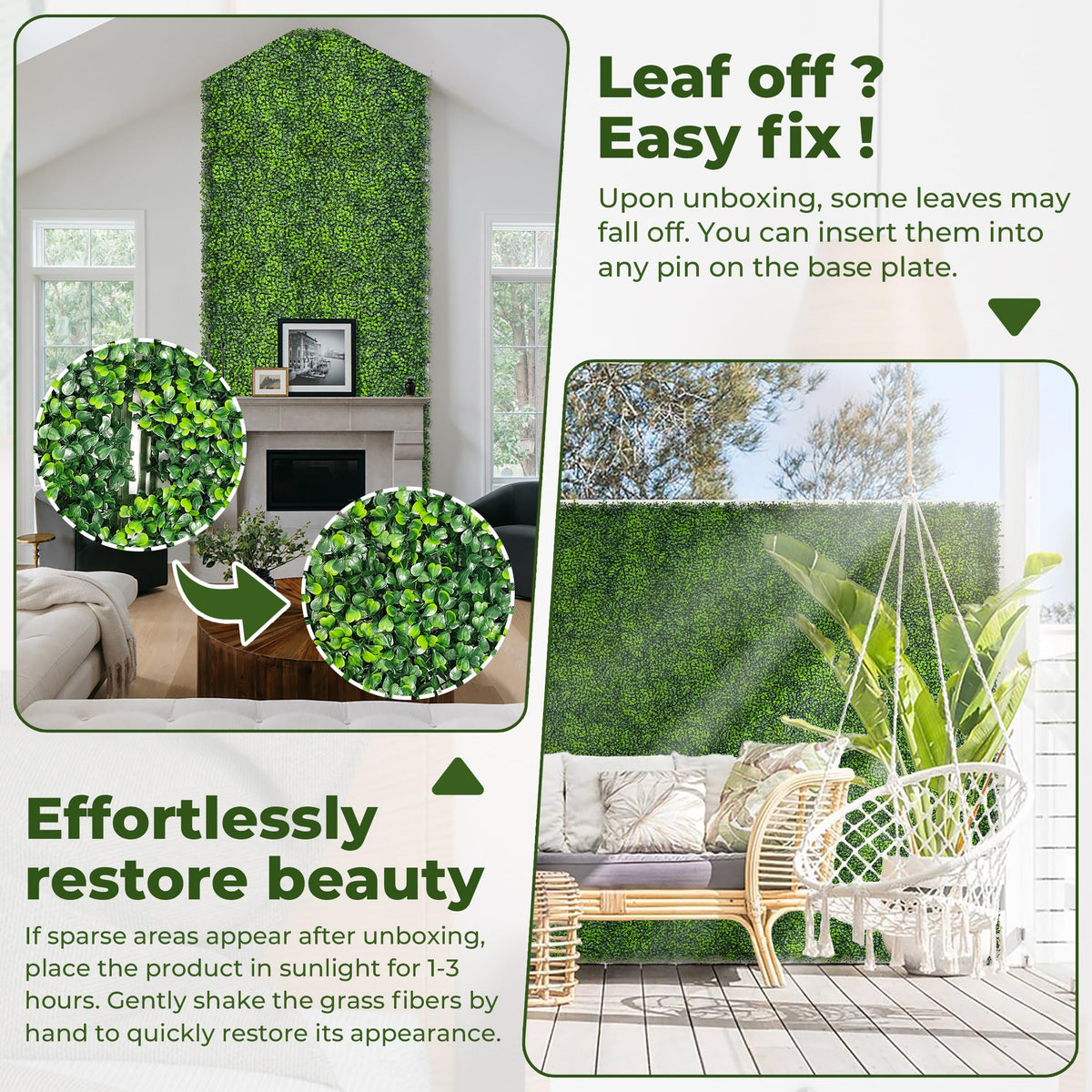 DOPGIB indoor-outdoor green wall is suitable for decor and privacy accents.