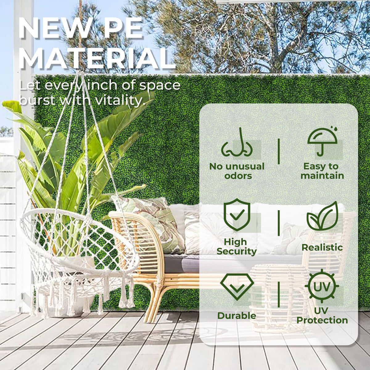 DOPGIB interlocking connectors enable easy alignment for seamless greenery walls.