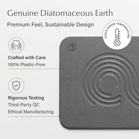 Dorai Stone Bath Mat in Zen Slate lies flat
