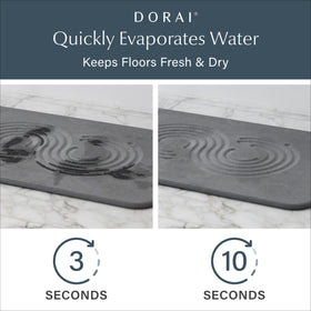 Dorai Stone Bath Mat with non-slip bottom stays secure on wet floors