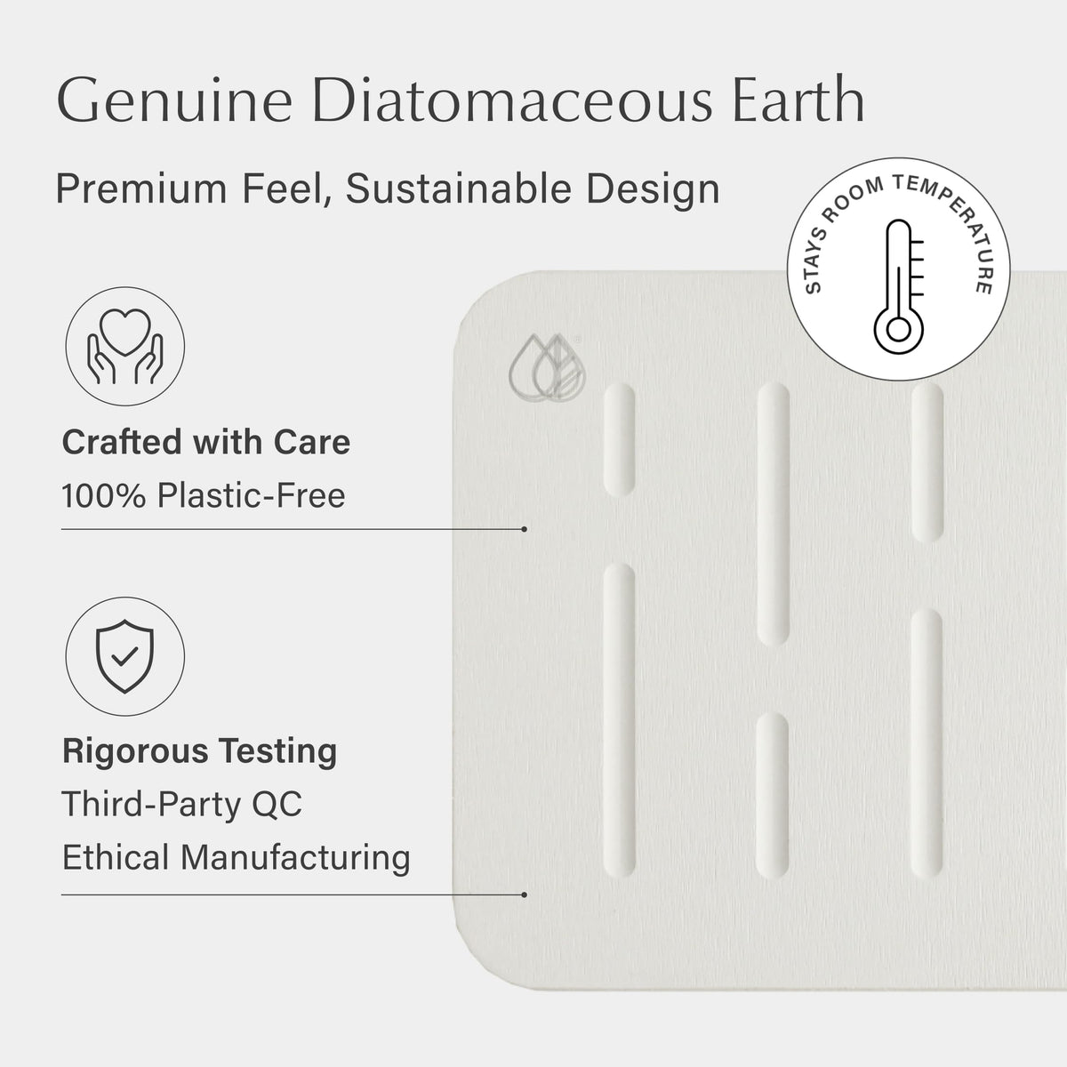 Dorai Stone Bath Mat stays flat for durable, long-lasting use.