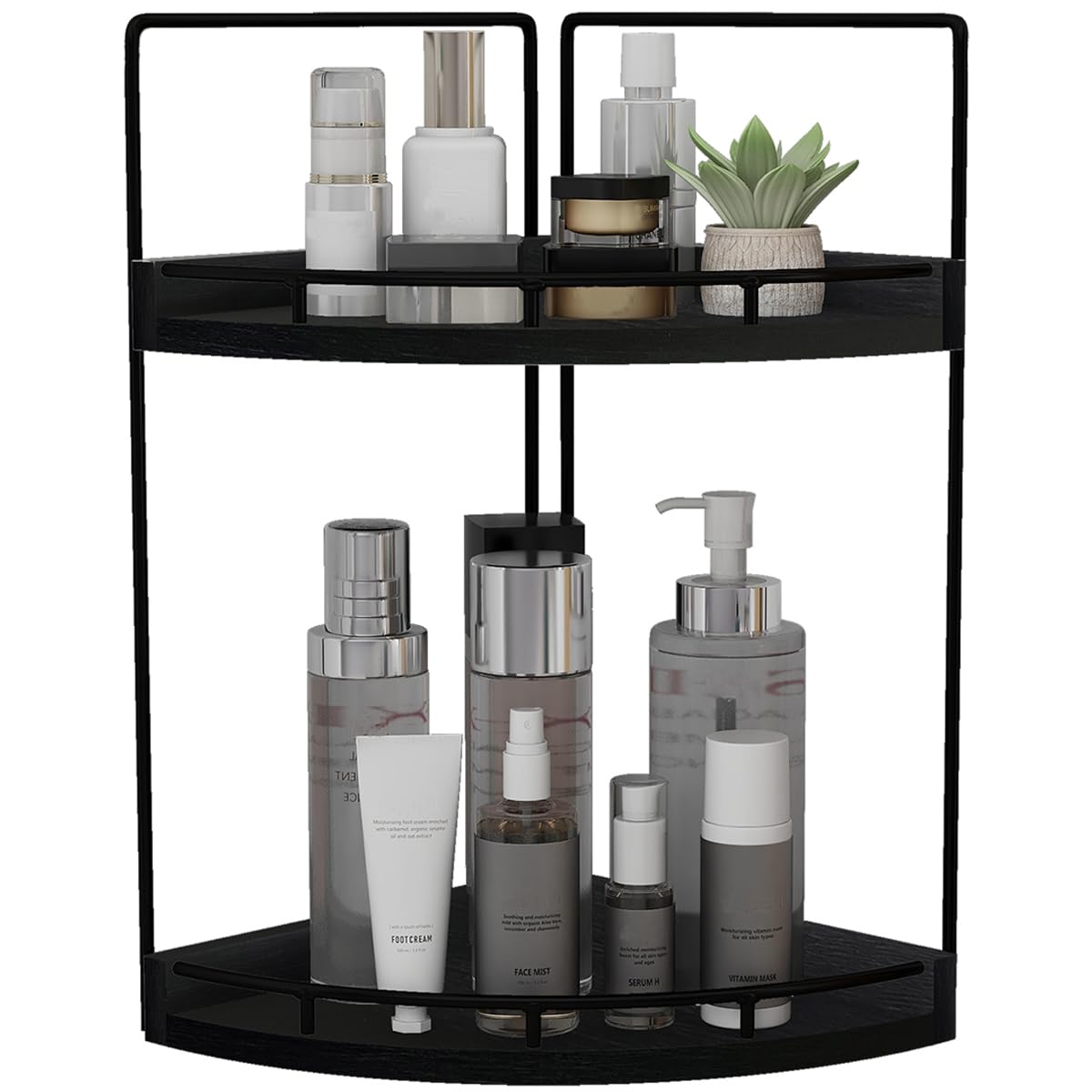 Dorhors 2-tier bathroom organizer showing compact countertop storage and easy access