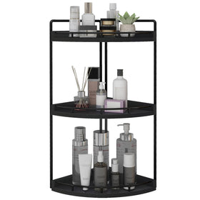 Dorhors 3-tier corner organizer on a counter for clutter-free storage.