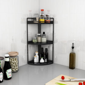 Dorhors open-design shelf enables quick access to cosmetics.