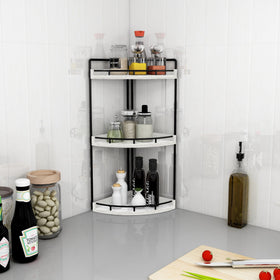 Dorhors Rustic White kitchen storage idea for spices and jars.