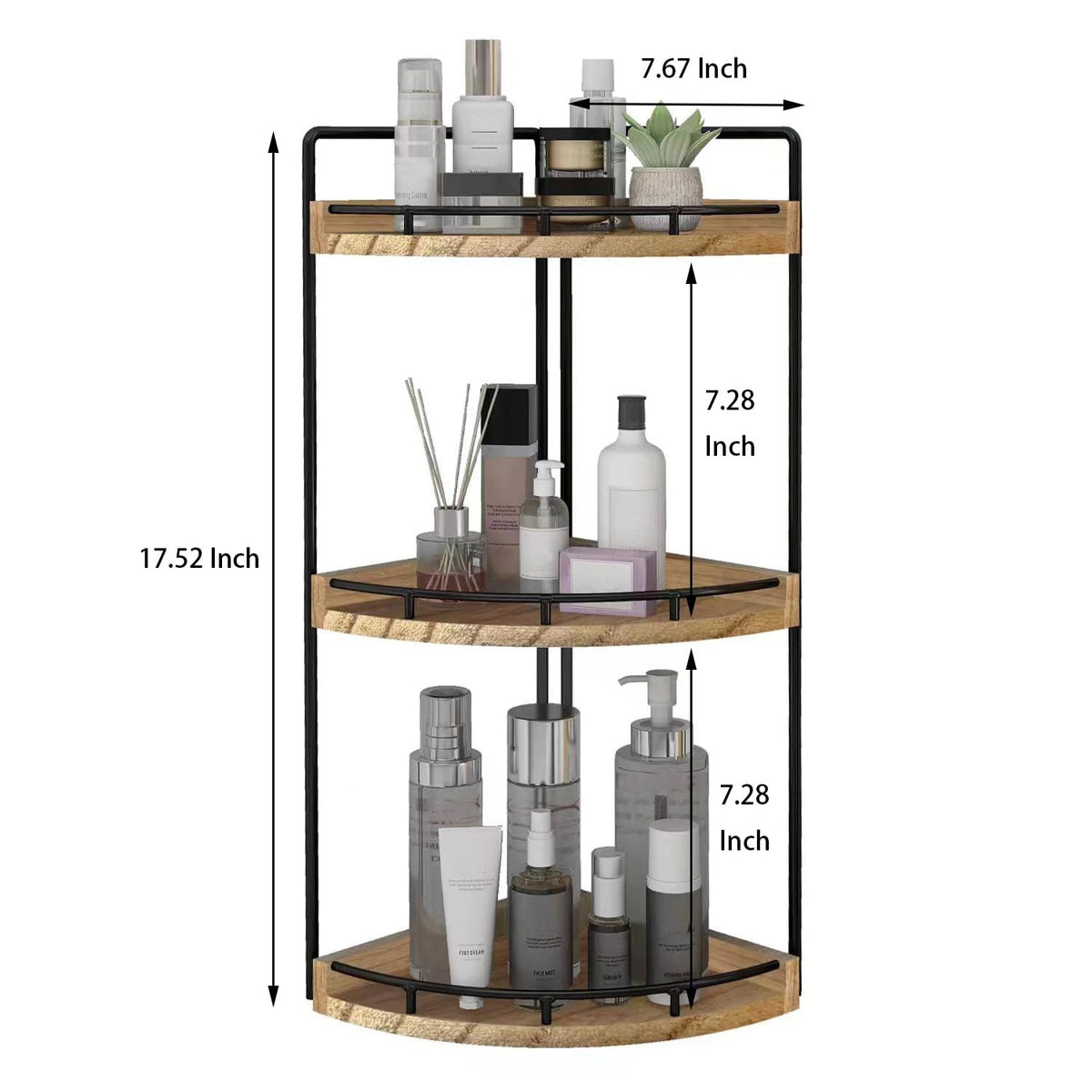 Dorhors versatile 3-tier storage boosts organization in dresser, vanity, or countertop.