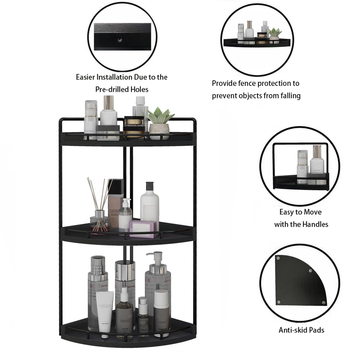 Dorhors wood-and-metal counter shelf highlights durable, stylish contrast.