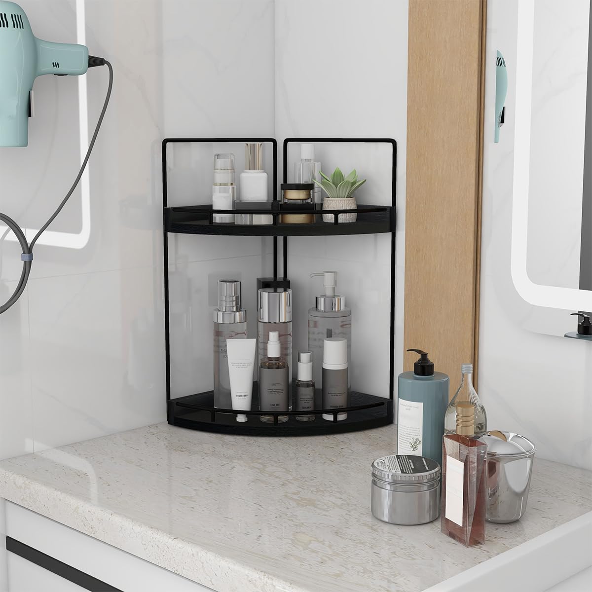 Dorhors wood countertop storage versatile for bathroom and kitchen spaces