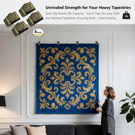 Doselves curtain display clamps bronze mounts easy to reposition.