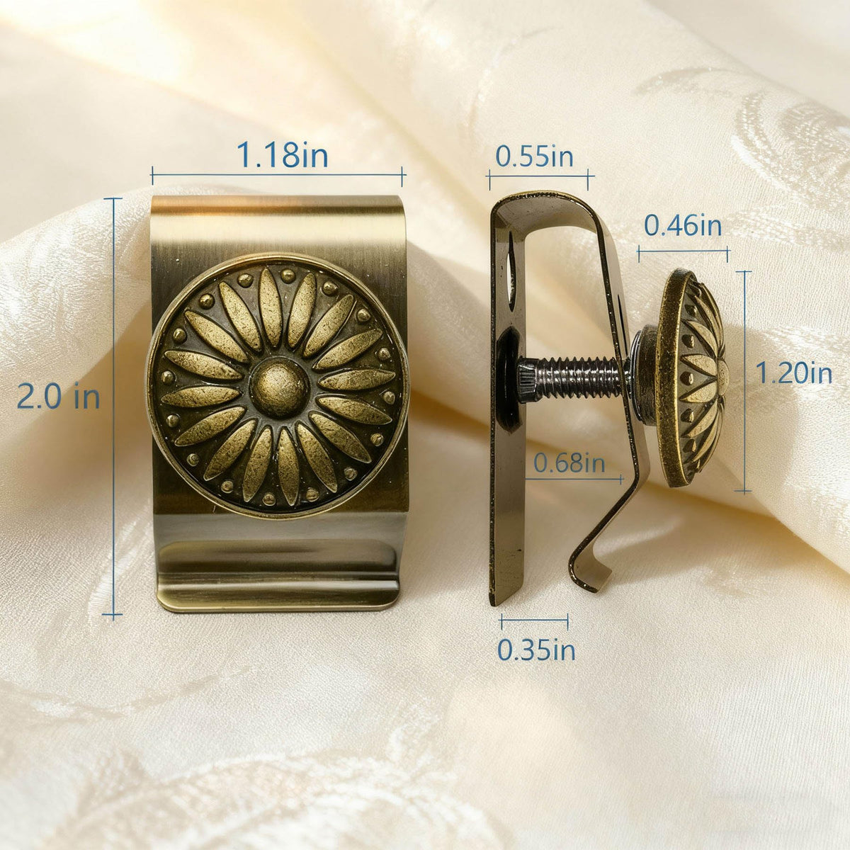Doselves metal hanging-clips closeup shows durable construction for sturdy displays.