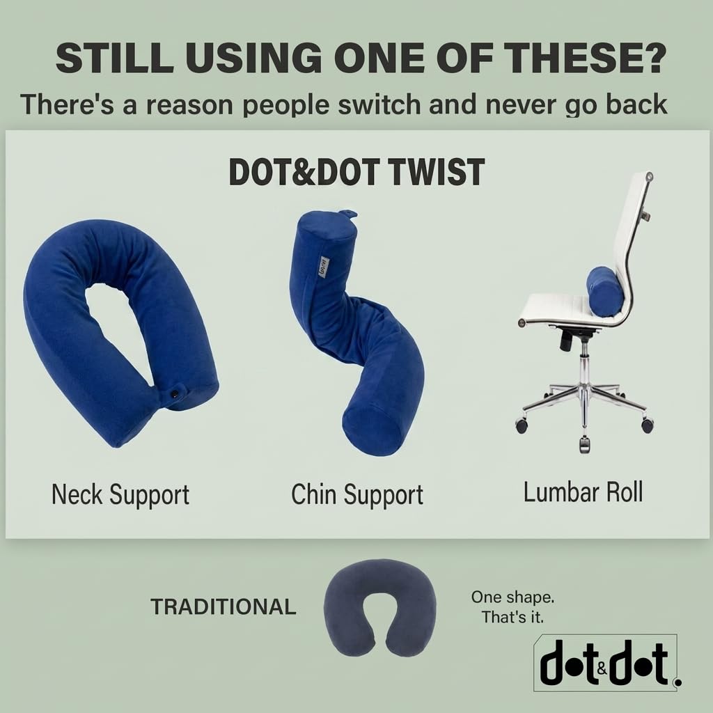 Dot&Dot Twist travel pillow used in bed for reading or relaxation