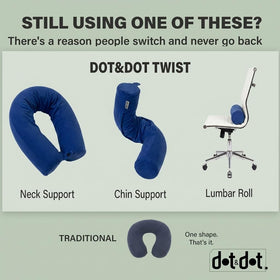 Dot&Dot Twist travel pillow used in bed for reading or relaxation