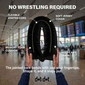 Dot&Dot pillow in-flight setup provides neck support and comfortable headrest.