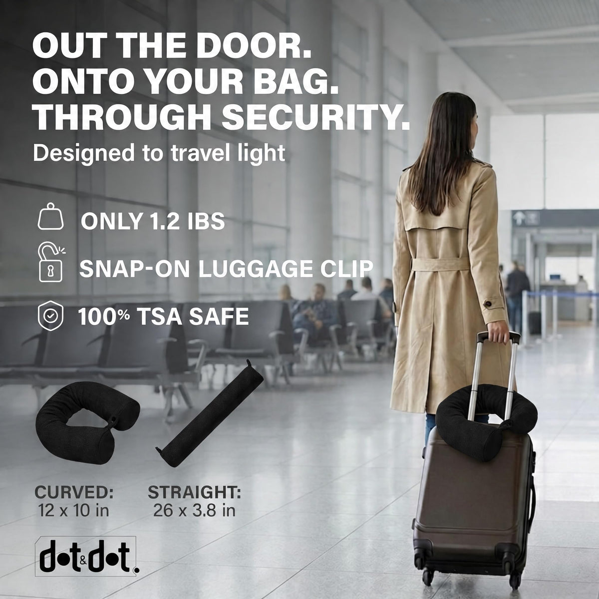 Dot&Dot breathable cover keeps the pillow fresh between travels.