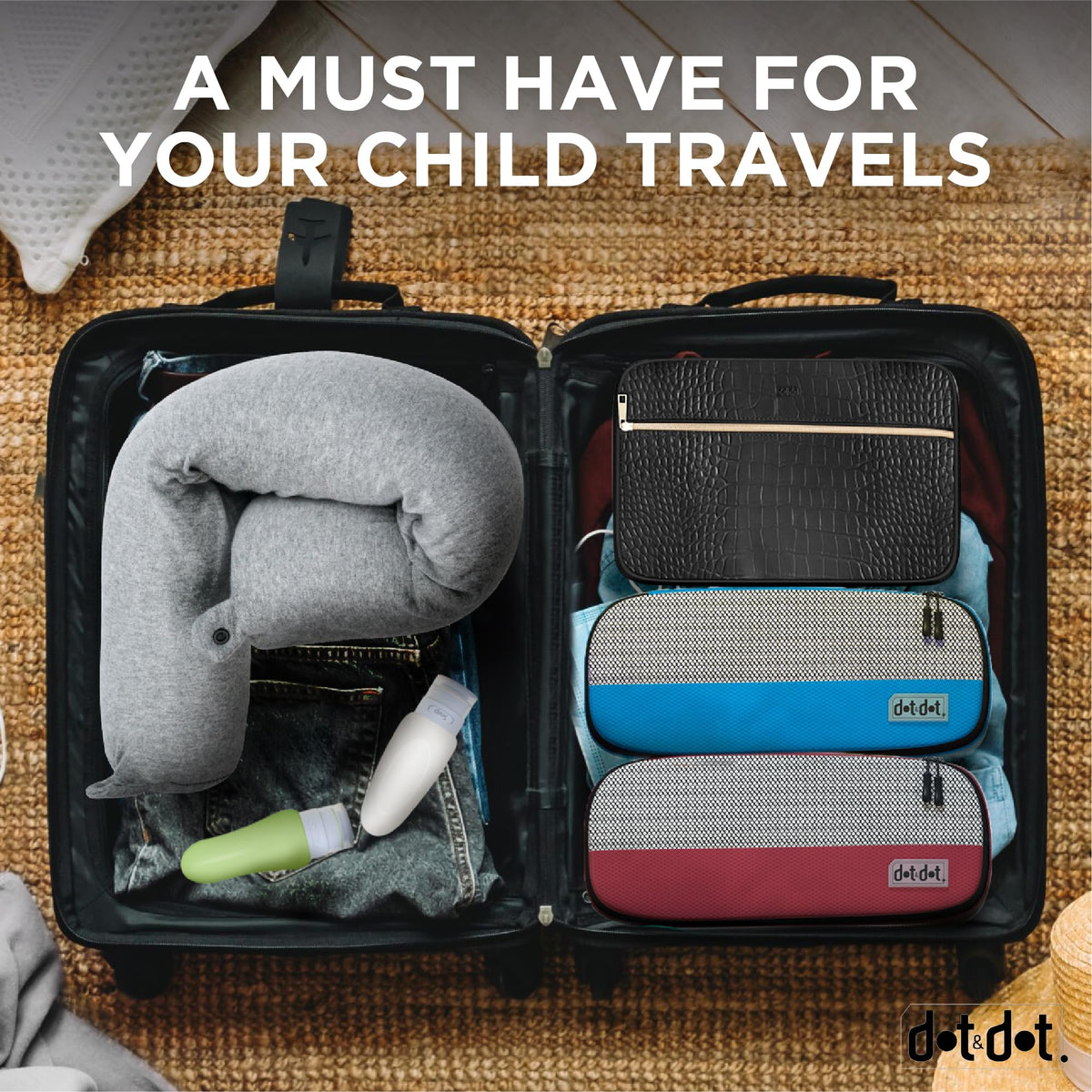 Dot&Dot pillow dimensions 60cm length for versatile travel positioning