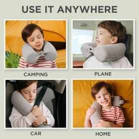 Dot&Dot kid travel pillow providing neck and back support during rest