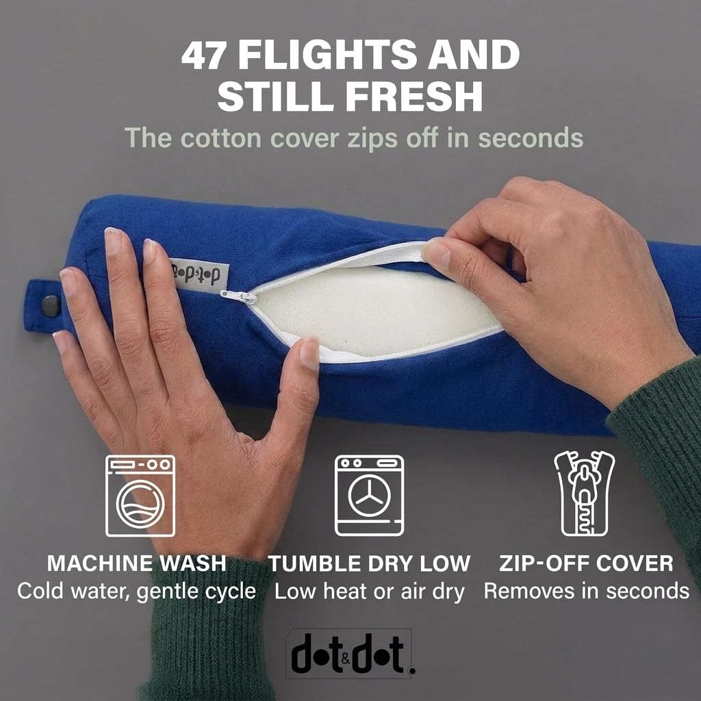 Dot&Dot Twist pillow packed compactly for carry-on travel